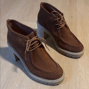 NIB Lucky Brand Women's Hollia Lace-Up Heeled Bootie size 9.5